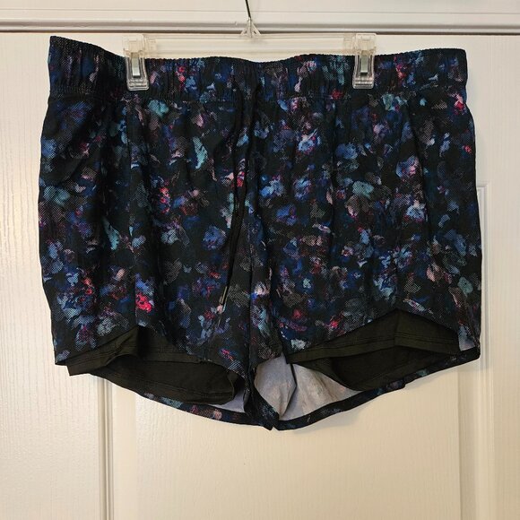 Avia Womens 3XL (22) Breathable Running Shorts with Bike Linder Floral Black - Picture 1 of 3